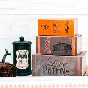 Halloween potions book decor set